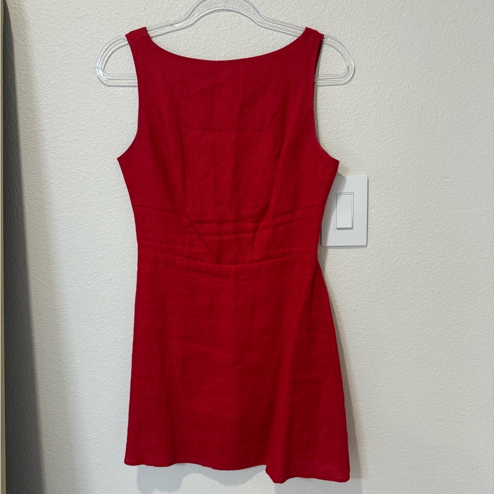 Reformation Linen Red Sleeveless Dress